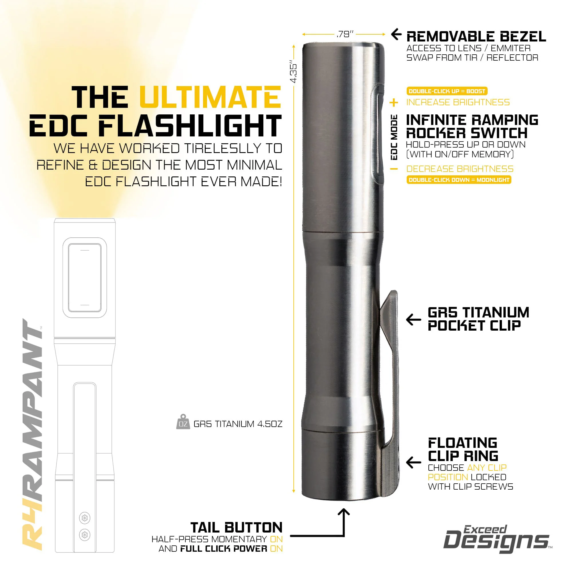 Rampant™ R4 EDC Titanium Flashlight - Image 13
